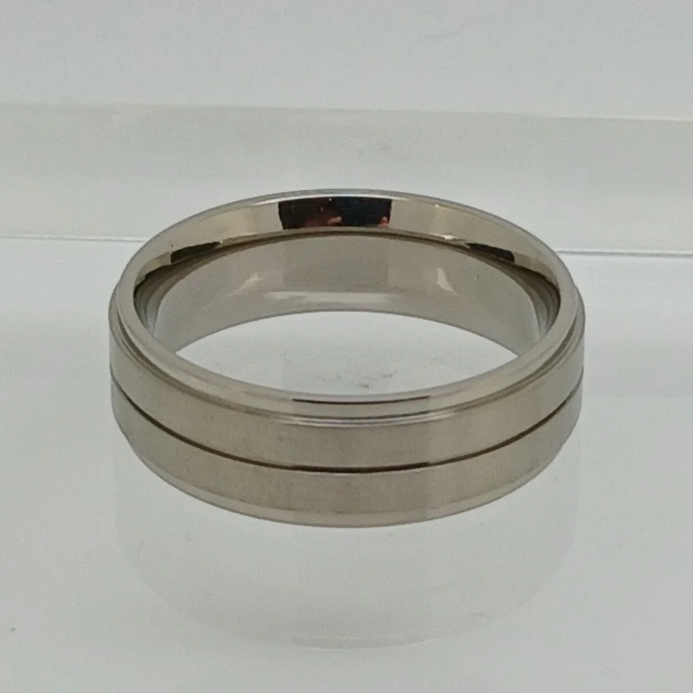 Vintage Titanium Men's 7mm Band Ring Size 10 Brushed Polished New Old‎ Stock Y2K